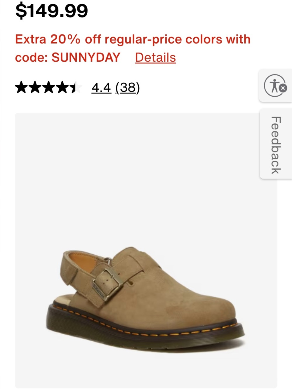 MIA Men's Slip-On Mule in Mustard Yellow Leather